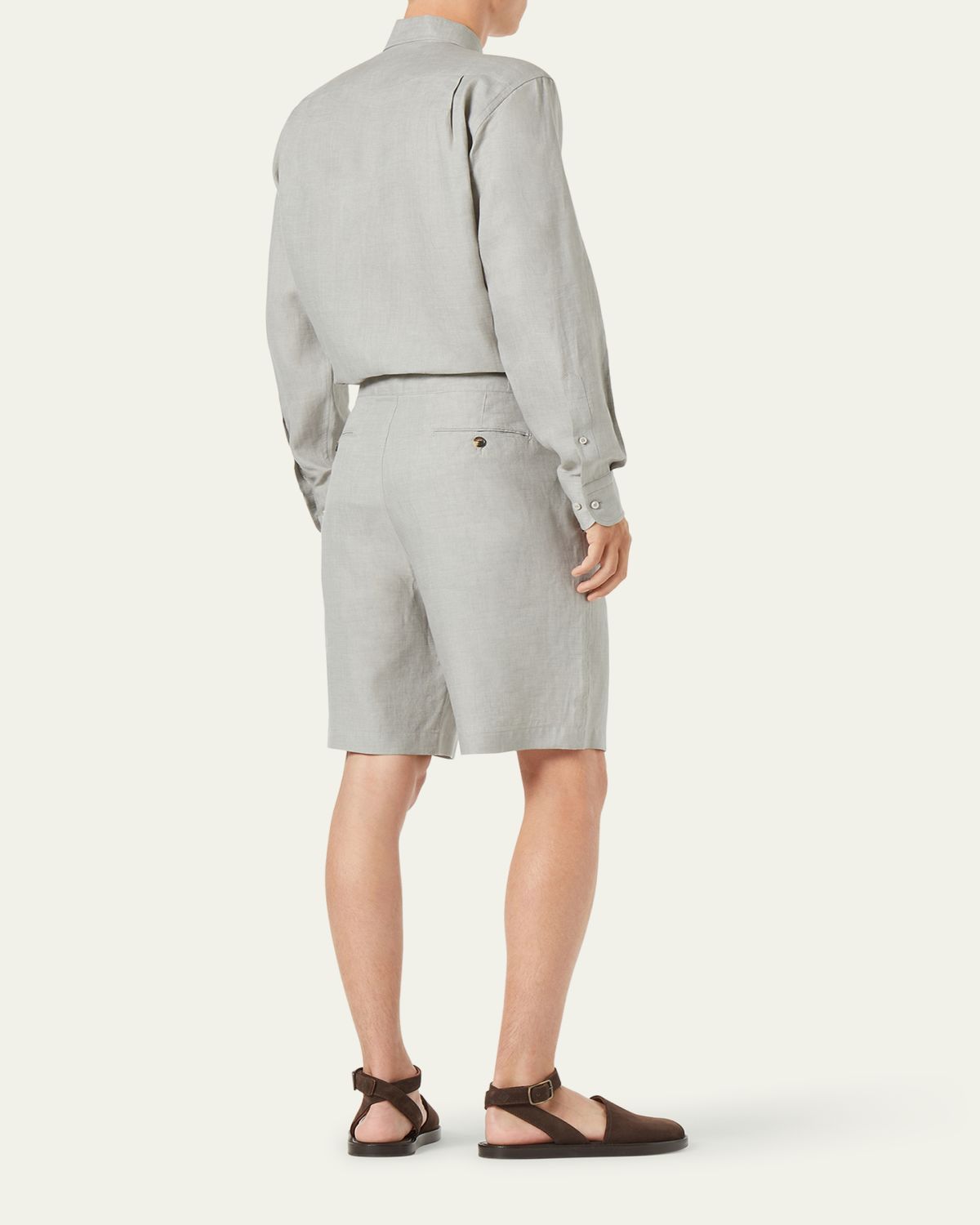 Loro Piana Men's Andre Long-Sleeve Linen Shirt | Thumbnail 3 Loro Piana Men's Andre Long-Sleeve Linen Shirt | Thumbnail 3