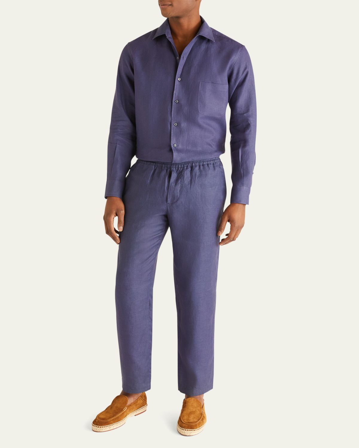 Loro Piana Men's Andre Long-Sleeve Linen Shirt | Thumbnail 10 Loro Piana Men's Andre Long-Sleeve Linen Shirt | Thumbnail 10