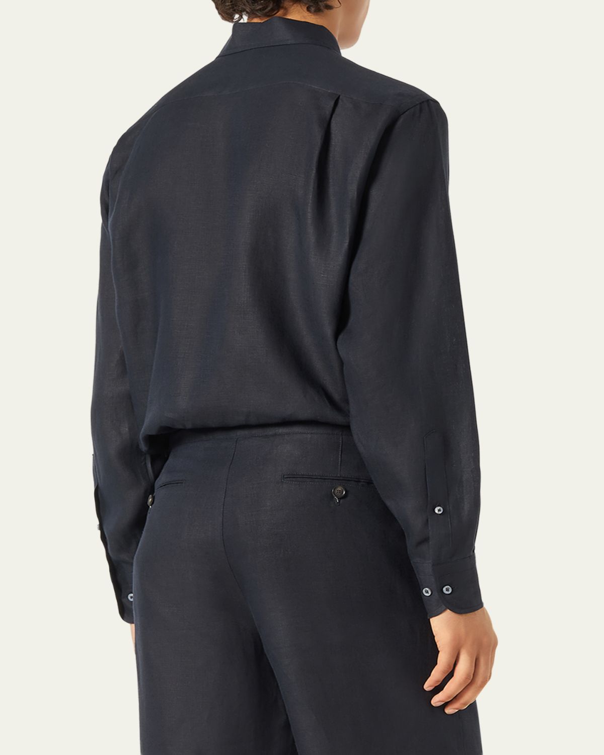 Loro Piana Men's Andre Long-Sleeve Linen Shirt | Thumbnail 9 Loro Piana Men's Andre Long-Sleeve Linen Shirt | Thumbnail 9