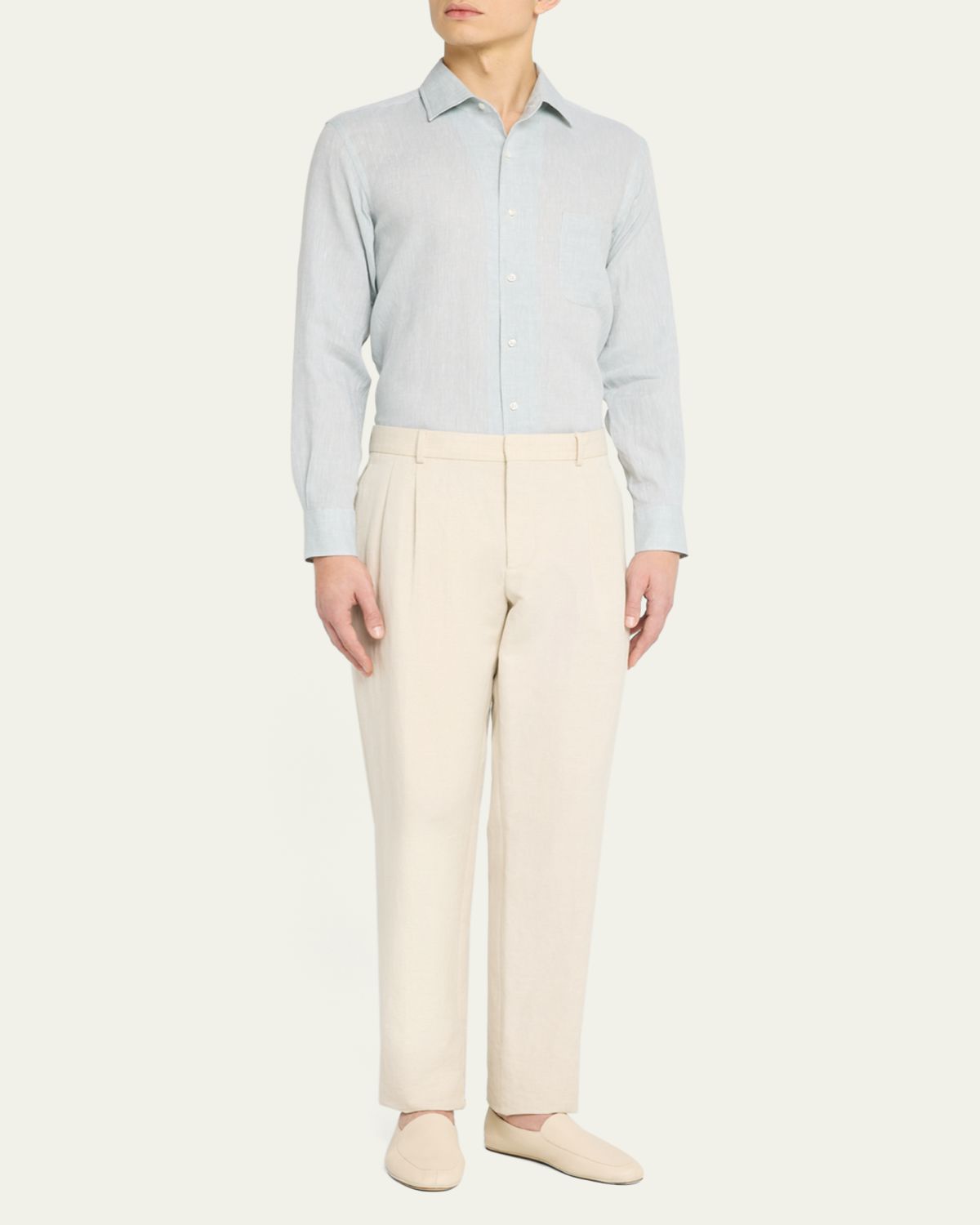 Loro Piana Men's Andre Long-Sleeve Linen Shirt | Thumbnail 12 Loro Piana Men's Andre Long-Sleeve Linen Shirt | Thumbnail 12