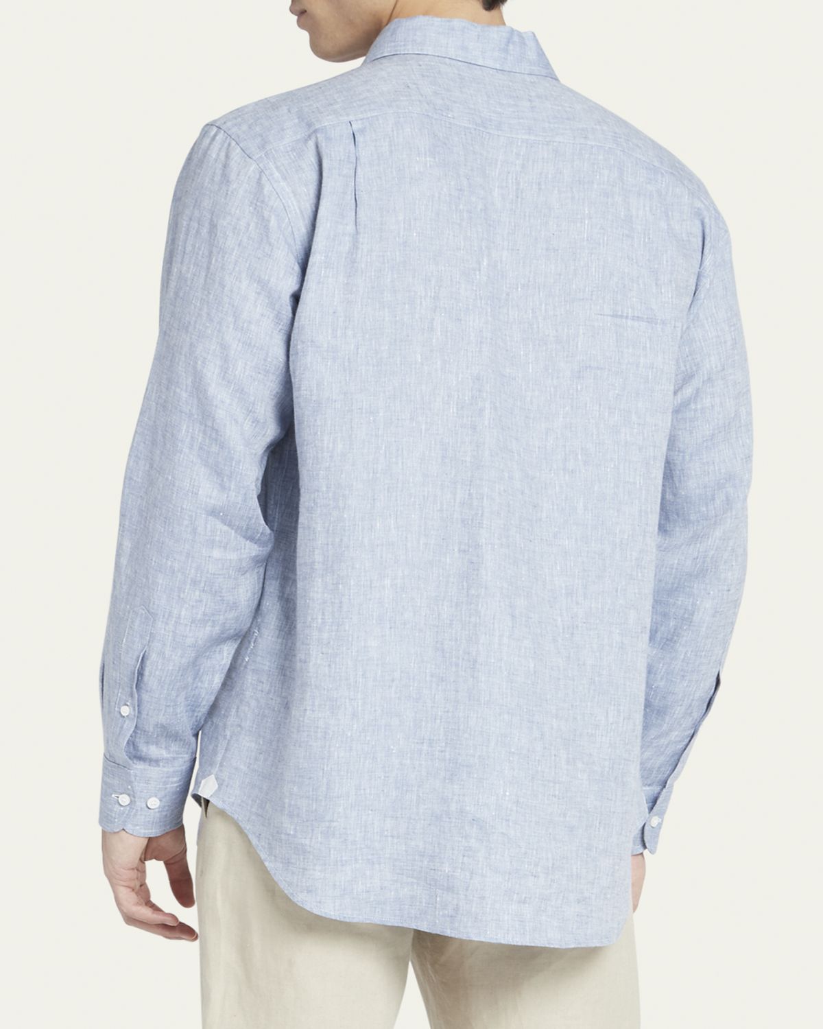 Loro Piana Men's Andre Long-Sleeve Linen Shirt | Thumbnail 9 Loro Piana Men's Andre Long-Sleeve Linen Shirt | Thumbnail 9