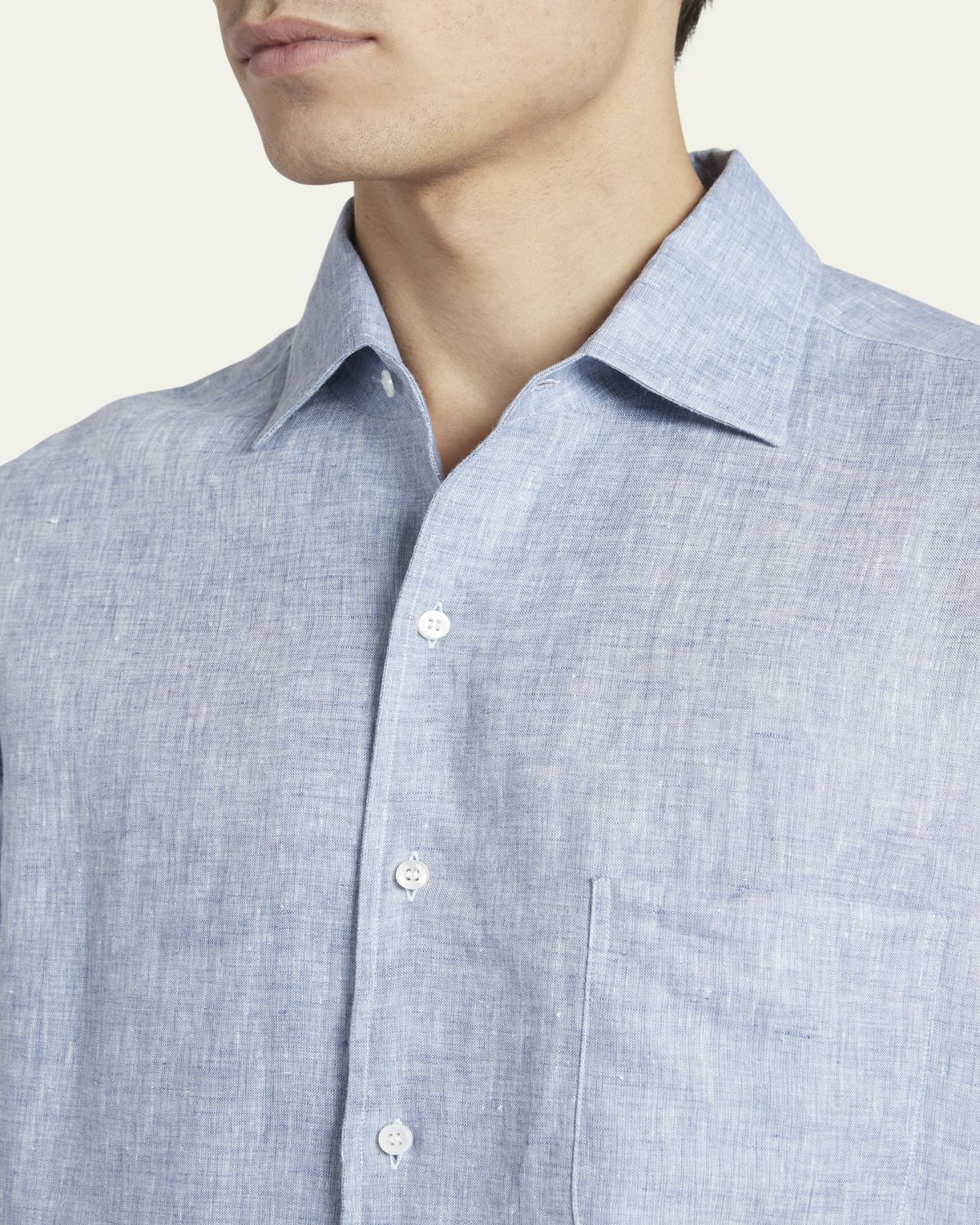 Loro Piana Men's Andre Long-Sleeve Linen Shirt | Thumbnail 11 Loro Piana Men's Andre Long-Sleeve Linen Shirt | Thumbnail 11