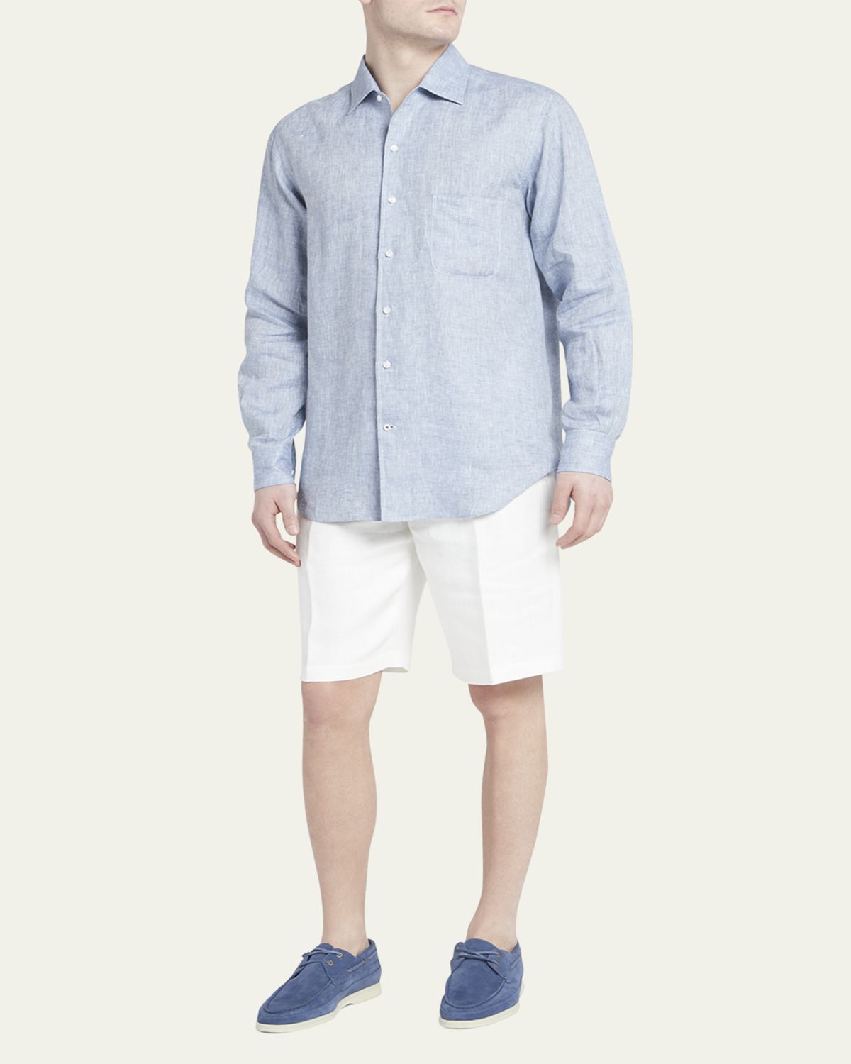 Loro Piana Men's Andre Long-Sleeve Linen Shirt | Thumbnail 16 Loro Piana Men's Andre Long-Sleeve Linen Shirt | Thumbnail 16