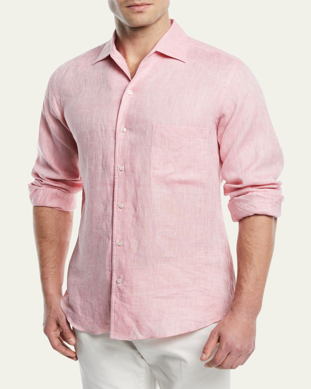 Loro Piana Men's Andre Long-Sleeve Linen Shirt | Thumbnail 12 Loro Piana Men's Andre Long-Sleeve Linen Shirt | Thumbnail 12