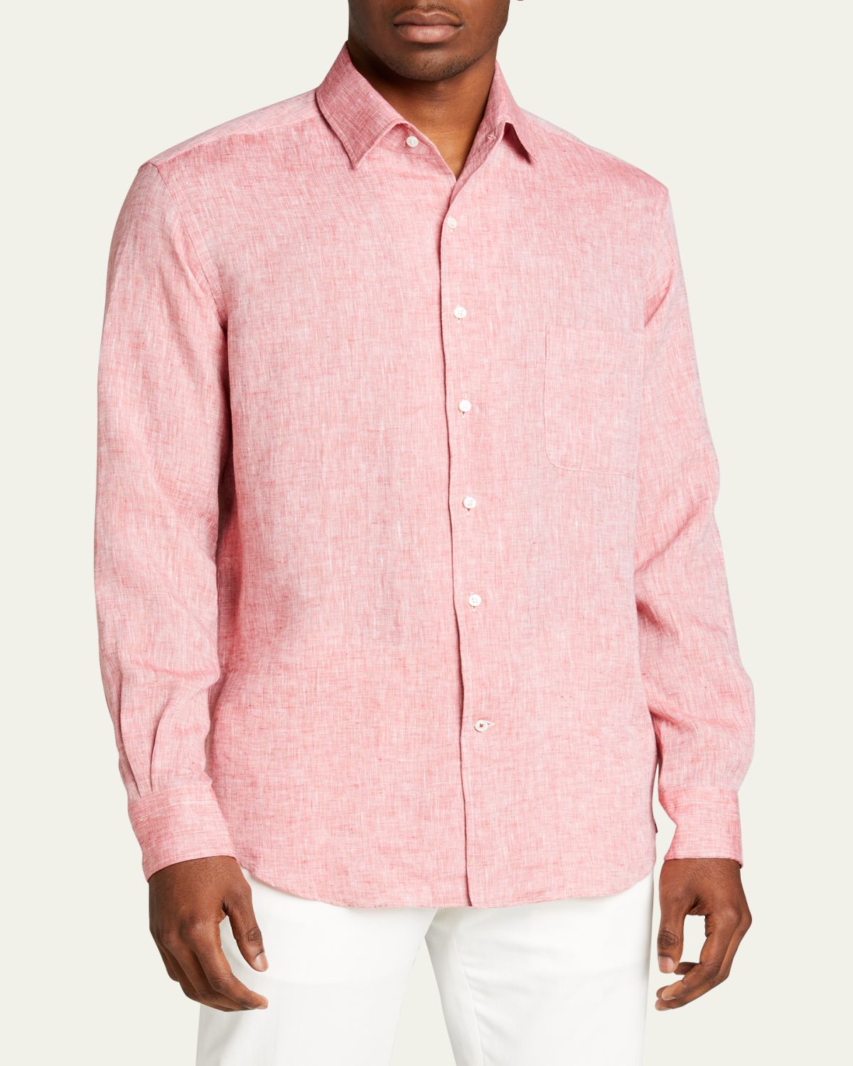 Loro Piana Men's Andre Long-Sleeve Linen Shirt | Thumbnail 14 Loro Piana Men's Andre Long-Sleeve Linen Shirt | Thumbnail 14