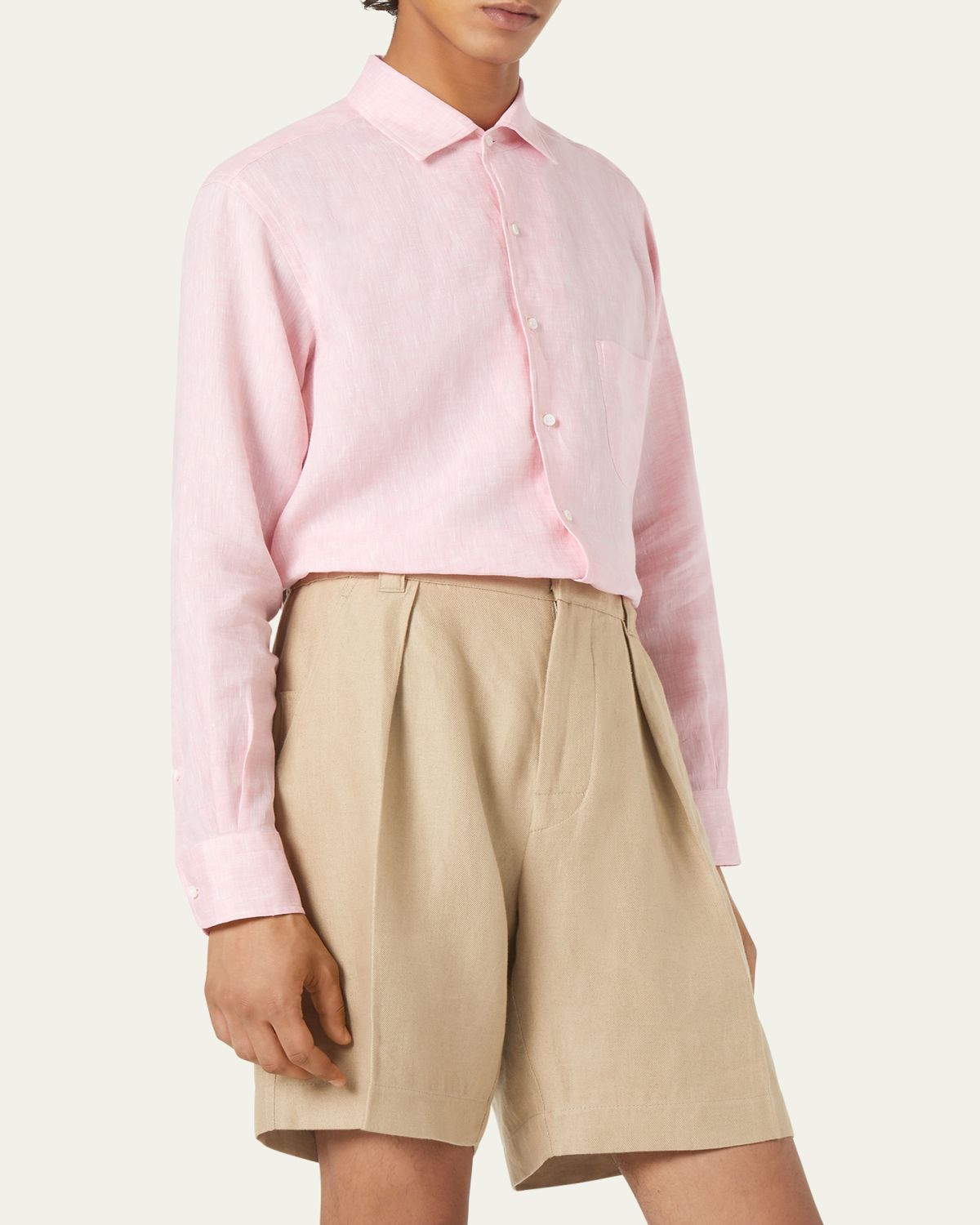 Loro Piana Men's Andre Long-Sleeve Linen Shirt | Thumbnail 17 Loro Piana Men's Andre Long-Sleeve Linen Shirt | Thumbnail 17