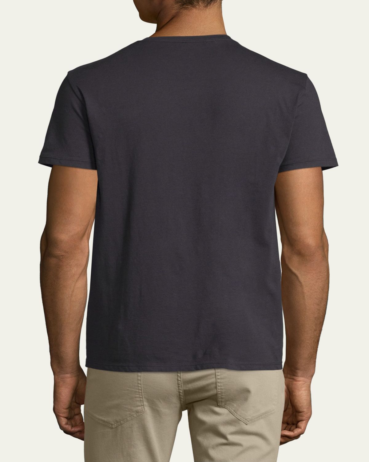 Vince Short-Sleeve V-Neck Jersey T-Shirt, Gray | Thumbnail 3