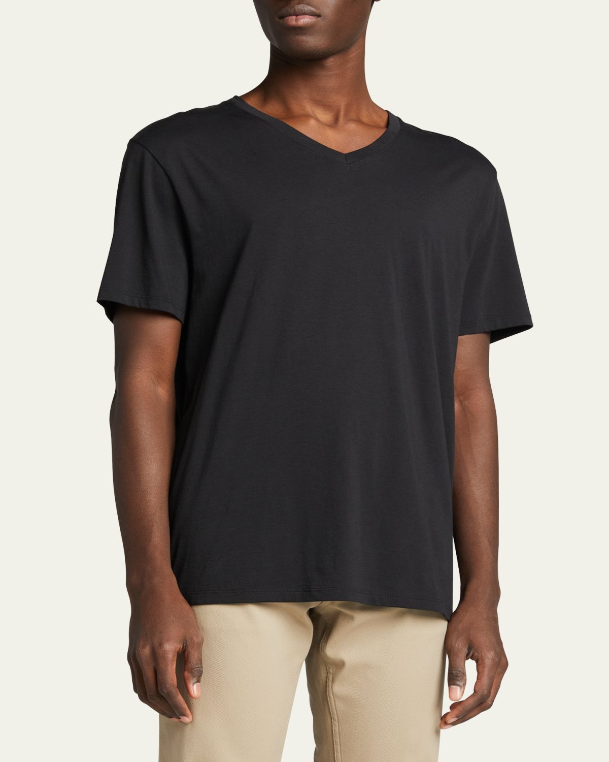 Vince Short-Sleeve V-Neck Jersey T-Shirt, Gray | Thumbnail 4