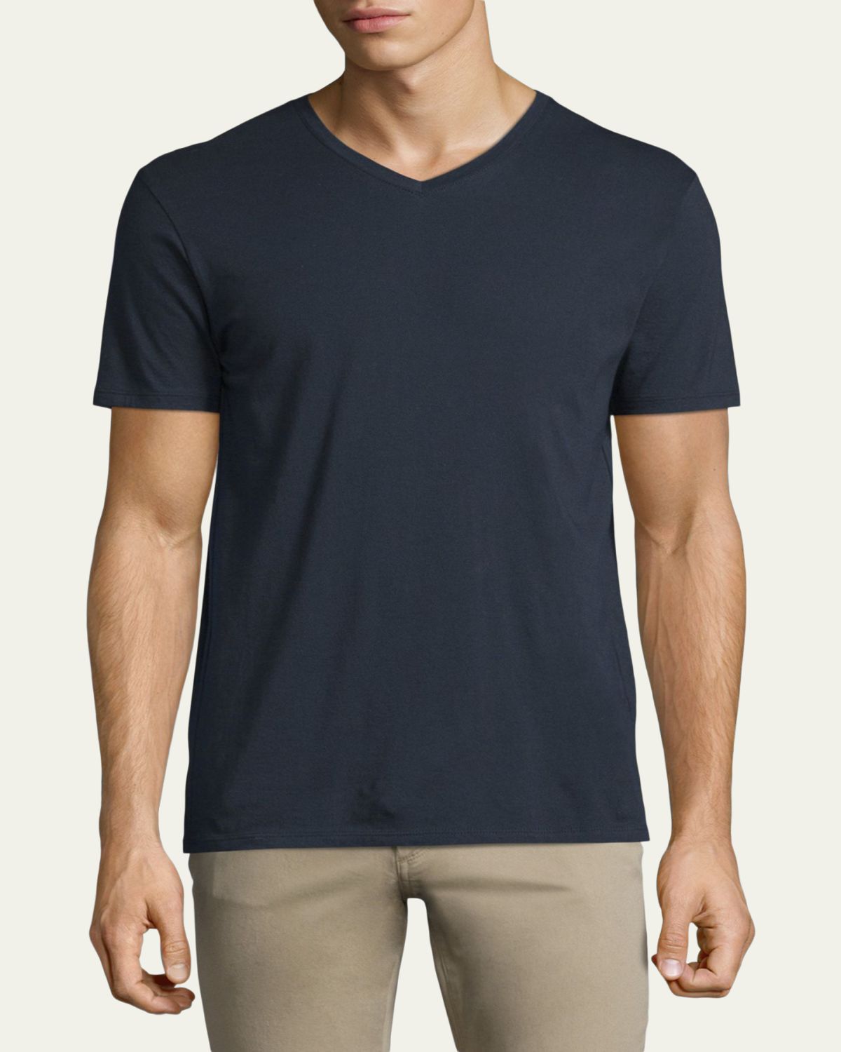 Vince Short-Sleeve V-Neck Jersey T-Shirt, Gray | Thumbnail 6