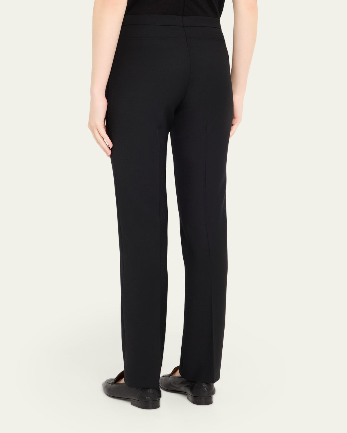 Akris punto Francoise Slim-Straight Pants, Black | Thumbnail 5