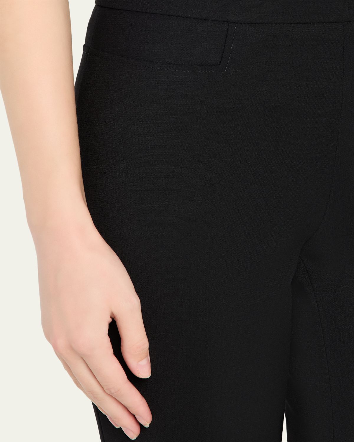 Akris punto Francoise Slim-Straight Pants, Black | Thumbnail 7