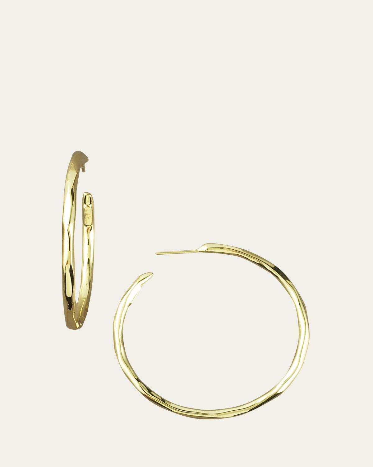 Ippolita Large Faceted Hoop Earrings in 18K Gold
