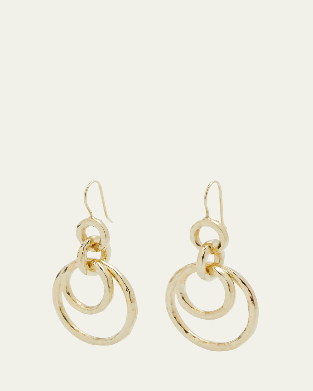 Ippolita Puffy Hammered Jet Set Earrings in 18K Gold