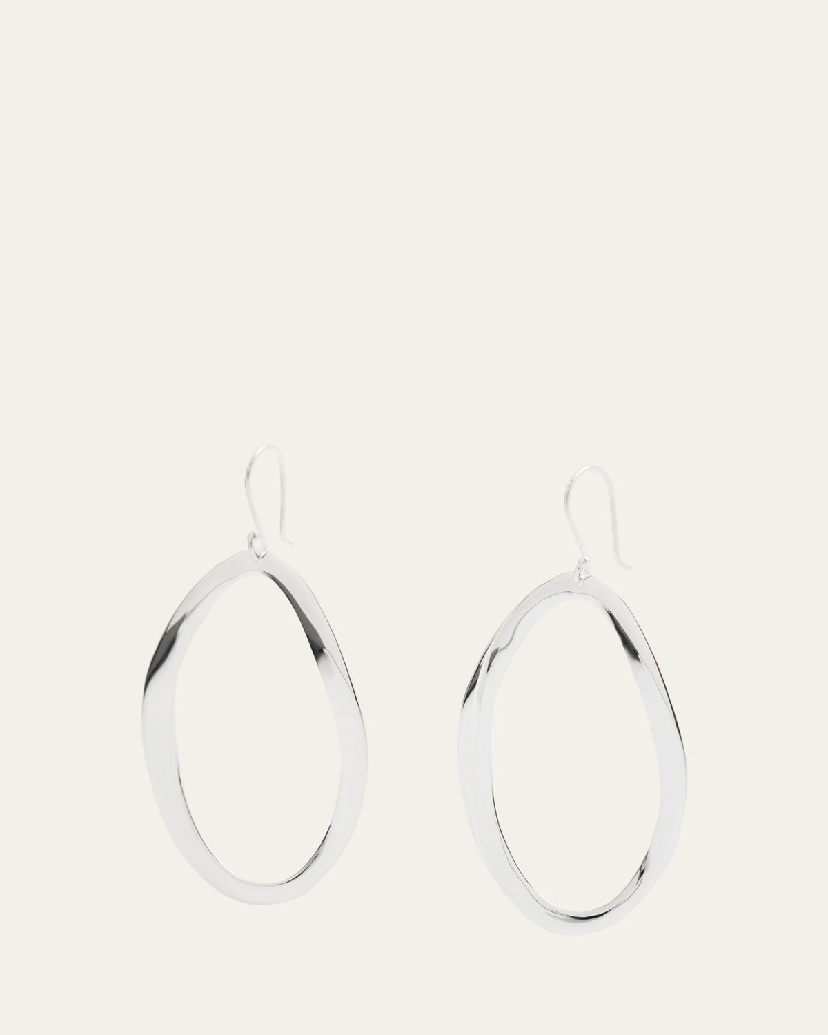 Ippolita Wavy Oval Drop Earrings in Sterling Silver