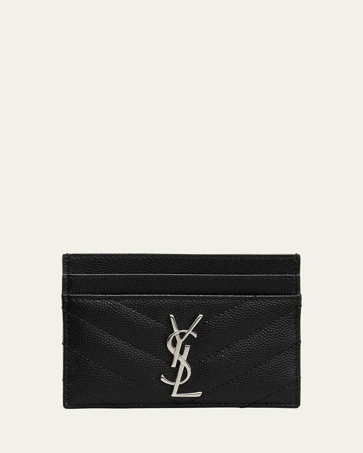 Saint Laurent Cassandre YSL Monogram Card Case in Grained Leather | Thumbnail 4 Saint Laurent Cassandre YSL Monogram Card Case in Grained Leather | Thumbnail 4