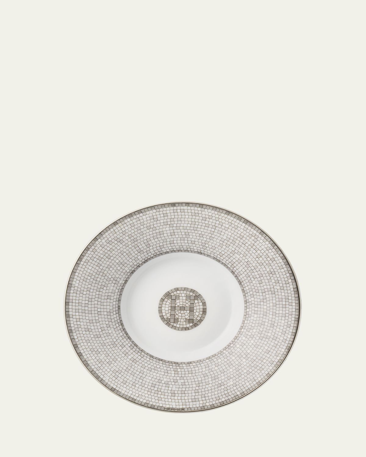 Hermes Mosaique Au 24 Platinum Coffee Cup and Saucer Set