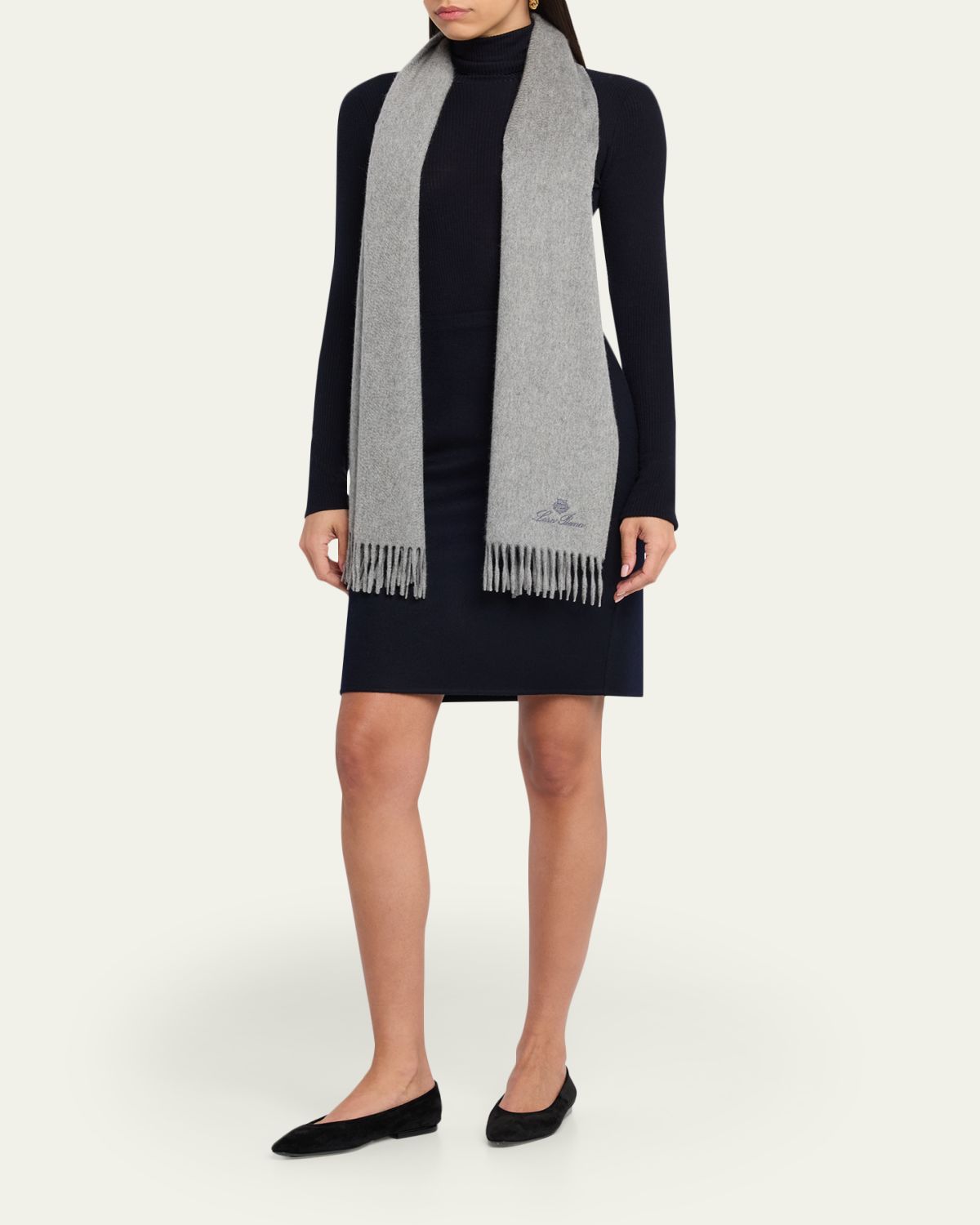 Loro Piana Cashmere Sciarpa Grande Fringe-Trim Scarf | Thumbnail 6 Loro Piana Cashmere Sciarpa Grande Fringe-Trim Scarf | Thumbnail 6