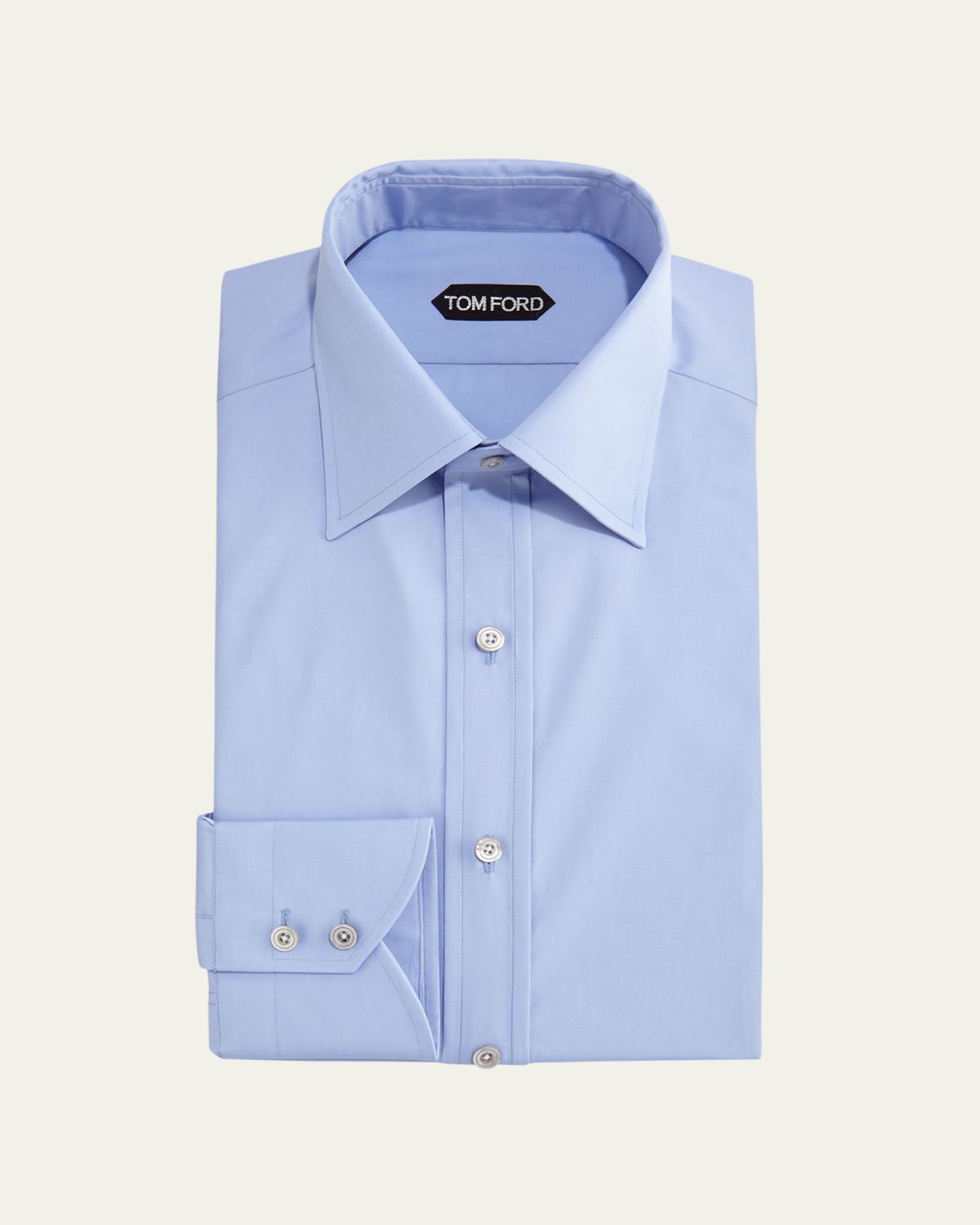 TOM FORD Slim-Fit Classic Dress Shirt, Blue | Thumbnail 4