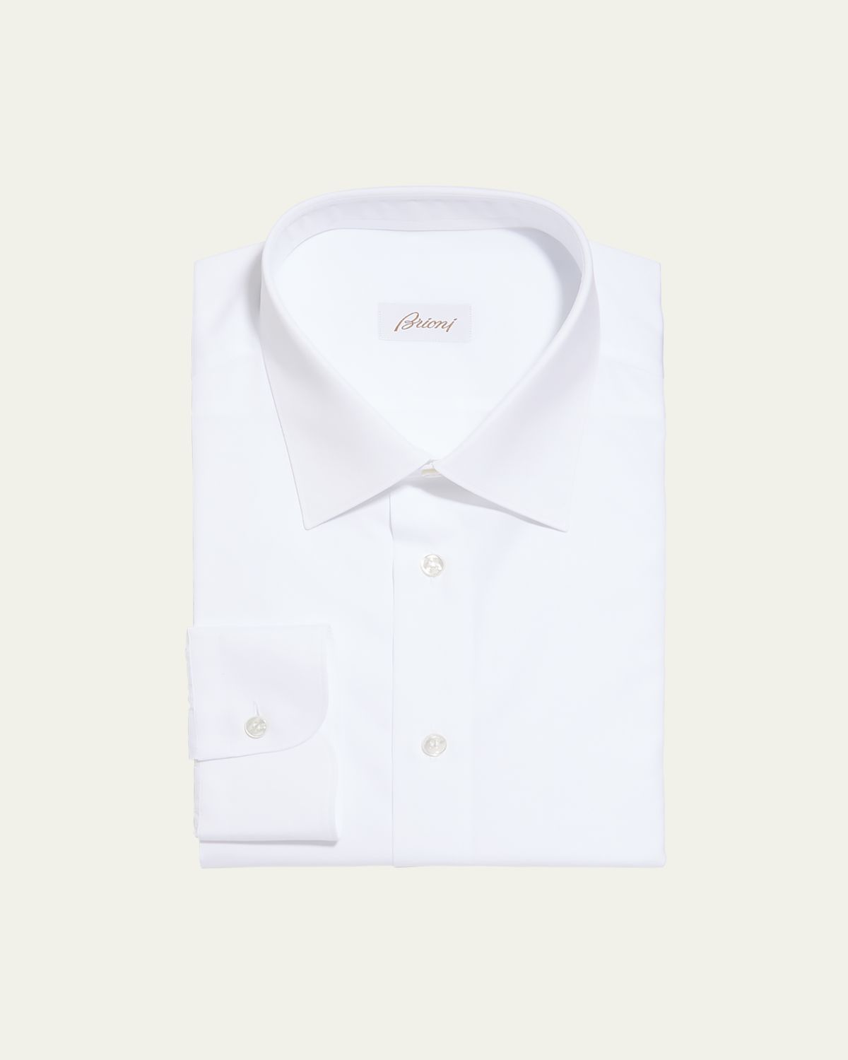 Brioni Wardrobe Essential Solid Dress Shirt, White
