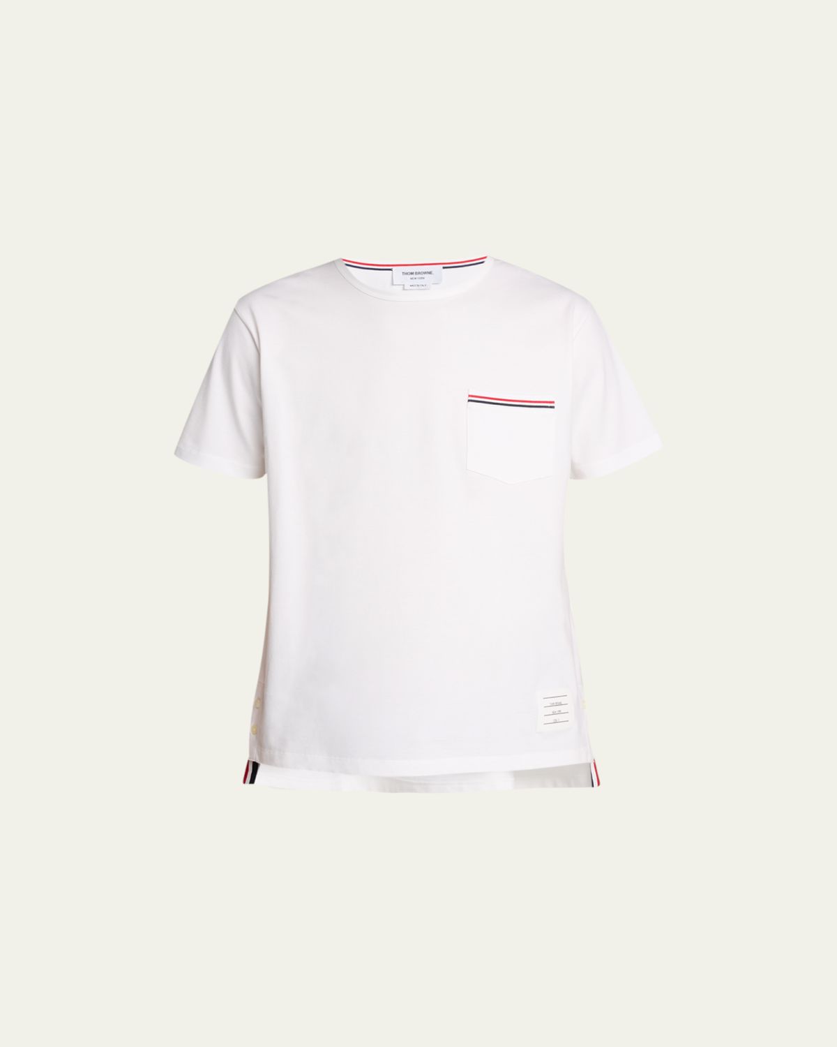 Thom Browne Short-Sleeve Logo Pocket T-Shirt