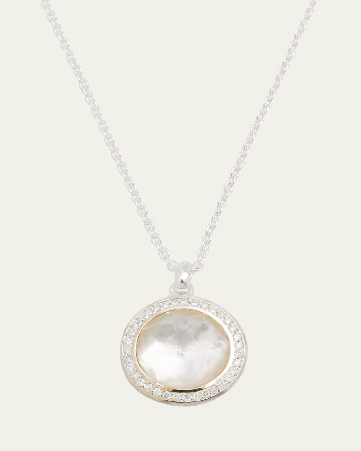 Ippolita Mini Pendant Necklace in Sterling Silver with Diamonds