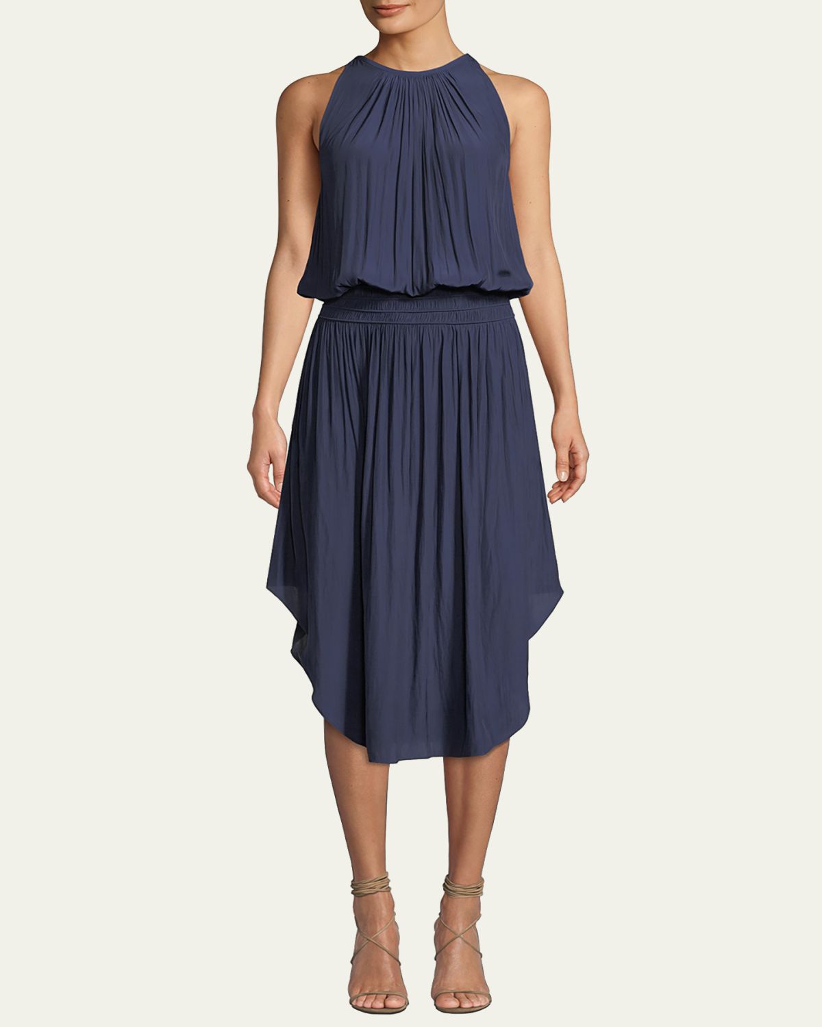 Ramy Brook Audrey Sleeveless Blouson Midi Dress