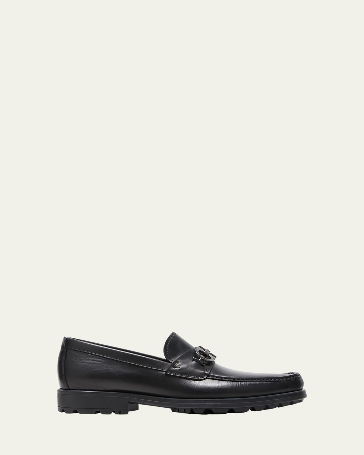 Ferragamo Men 's David Leather Lug-Sole Loafers