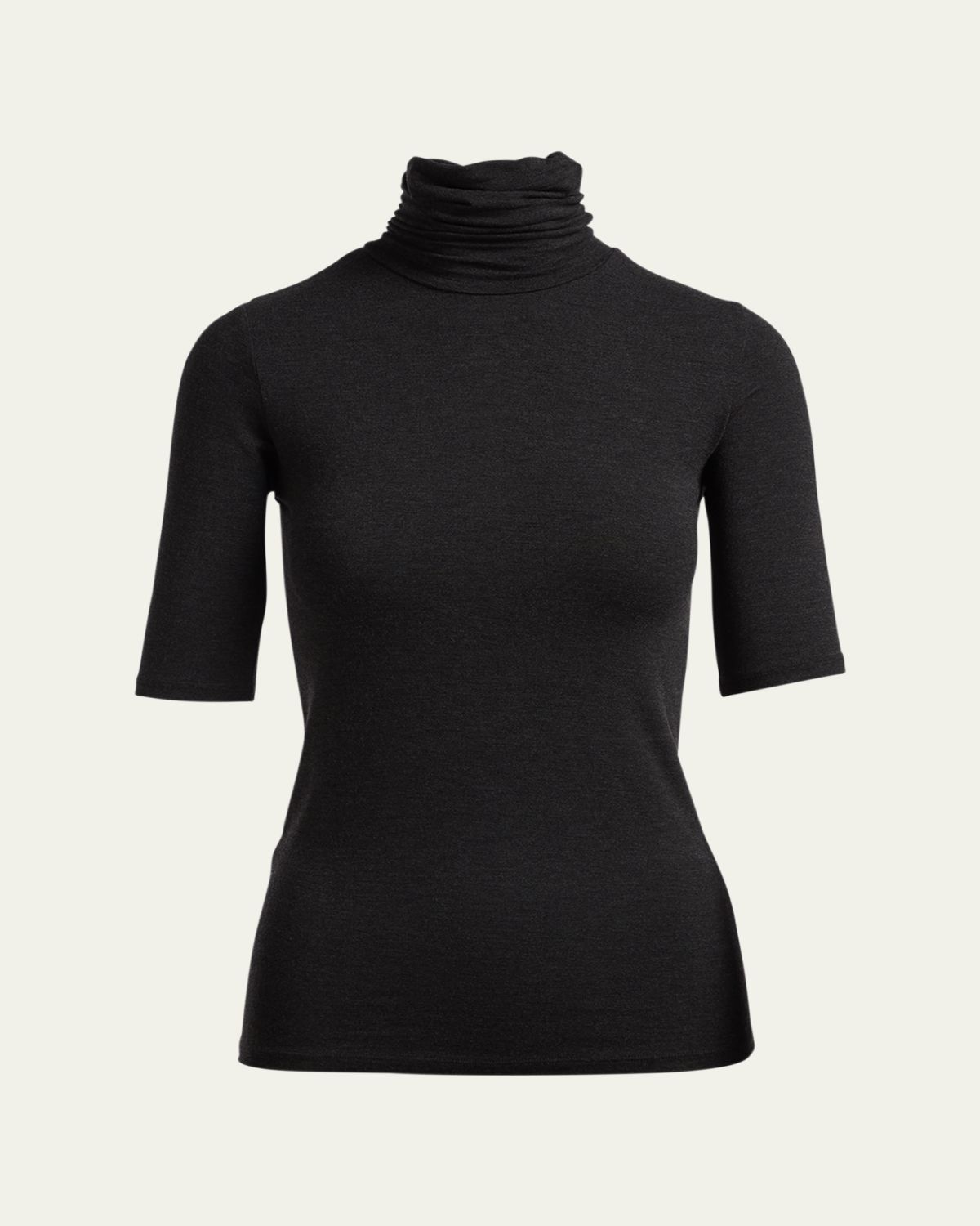 Majestic Filatures Soft Touch Half-Sleeve Turtleneck