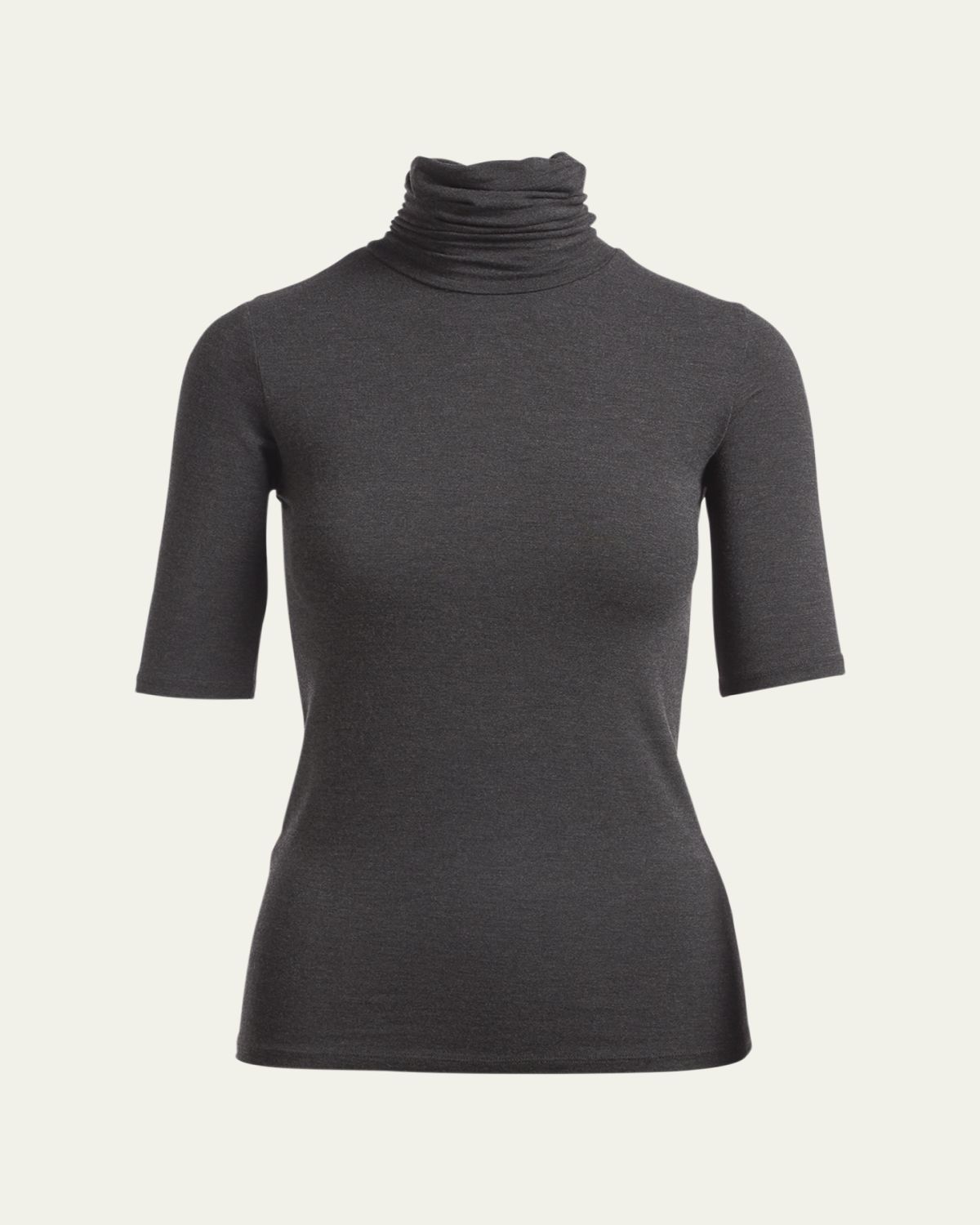 Majestic Filatures Soft Touch Half-Sleeve Turtleneck