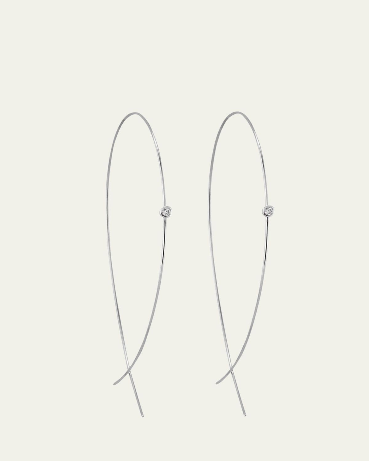 Lana 14K Gold Large Upside Down Hoops with Diamonds | Thumbnail 3 Lana 14K Gold Large Upside Down Hoops with Diamonds | Thumbnail 3