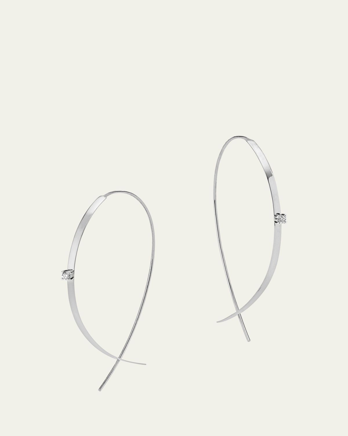 Lana 14K Gold Small Flat Diamond Hoop Earrings | Thumbnail 5 Lana 14K Gold Small Flat Diamond Hoop Earrings | Thumbnail 5