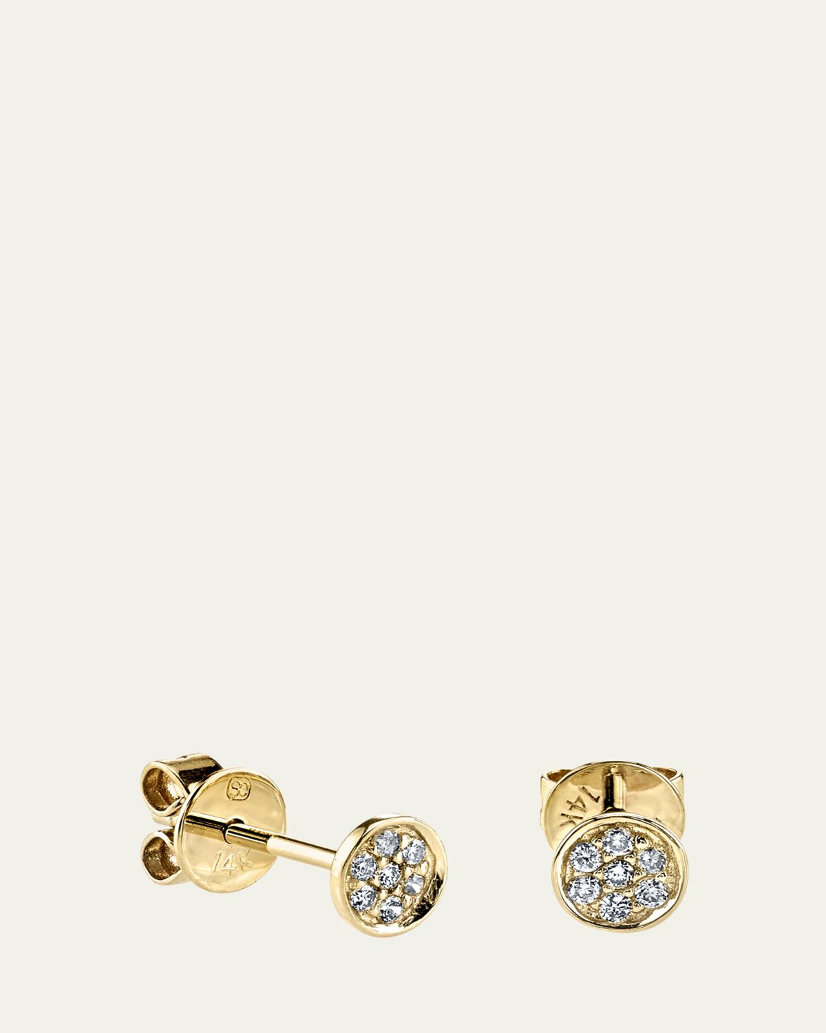 Sydney Evan Single Pave Diamond Disc Stud Earring