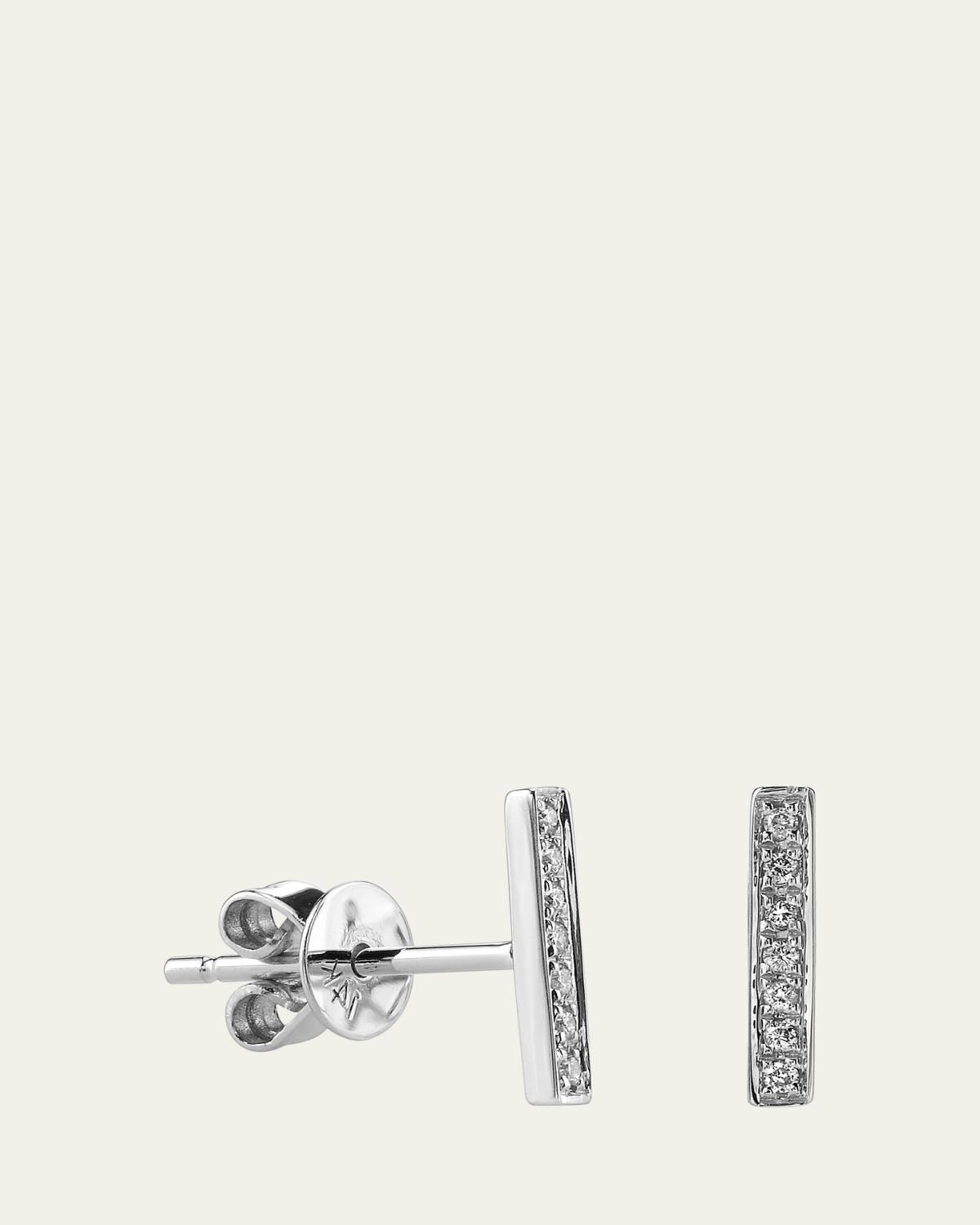 Sydney Evan Small 14k Gold Diamond Bar Single Stud Earring