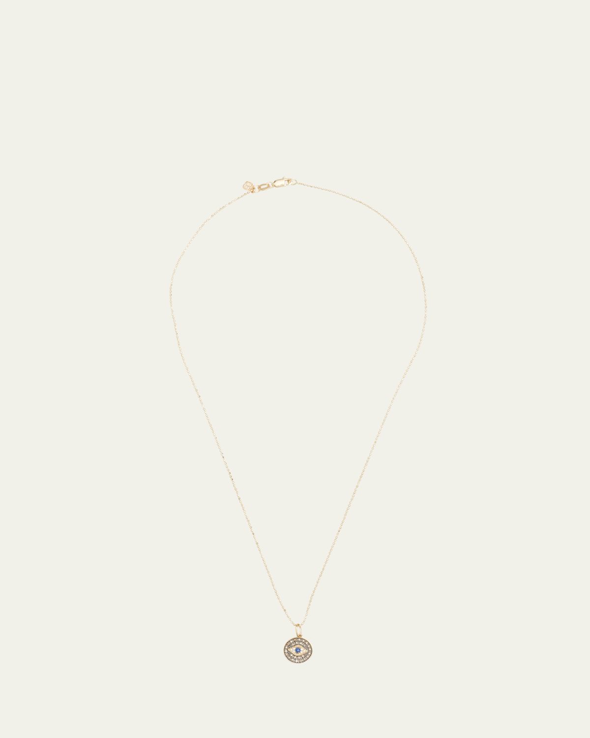 Sydney Evan Small Diamond Evil Eye Medallion Necklace