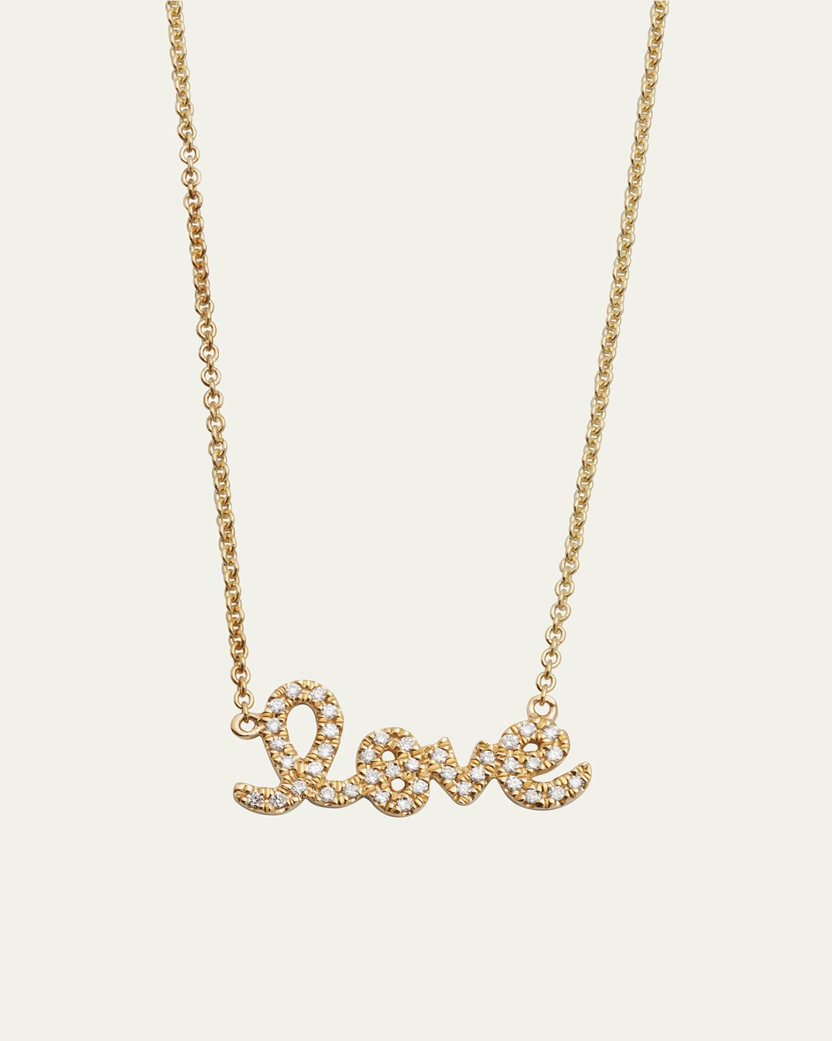 Sydney Evan Gold Diamond Love Necklace, Small | Thumbnail 5 Sydney Evan Gold Diamond Love Necklace, Small | Thumbnail 5