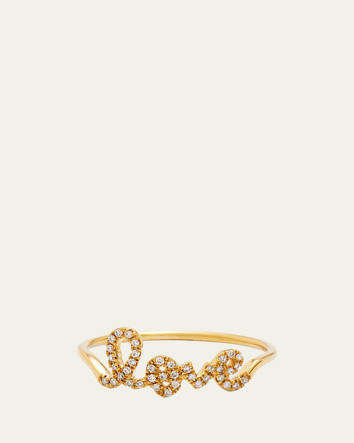 Sydney Evan 14k Gold Diamond Love Script Ring
