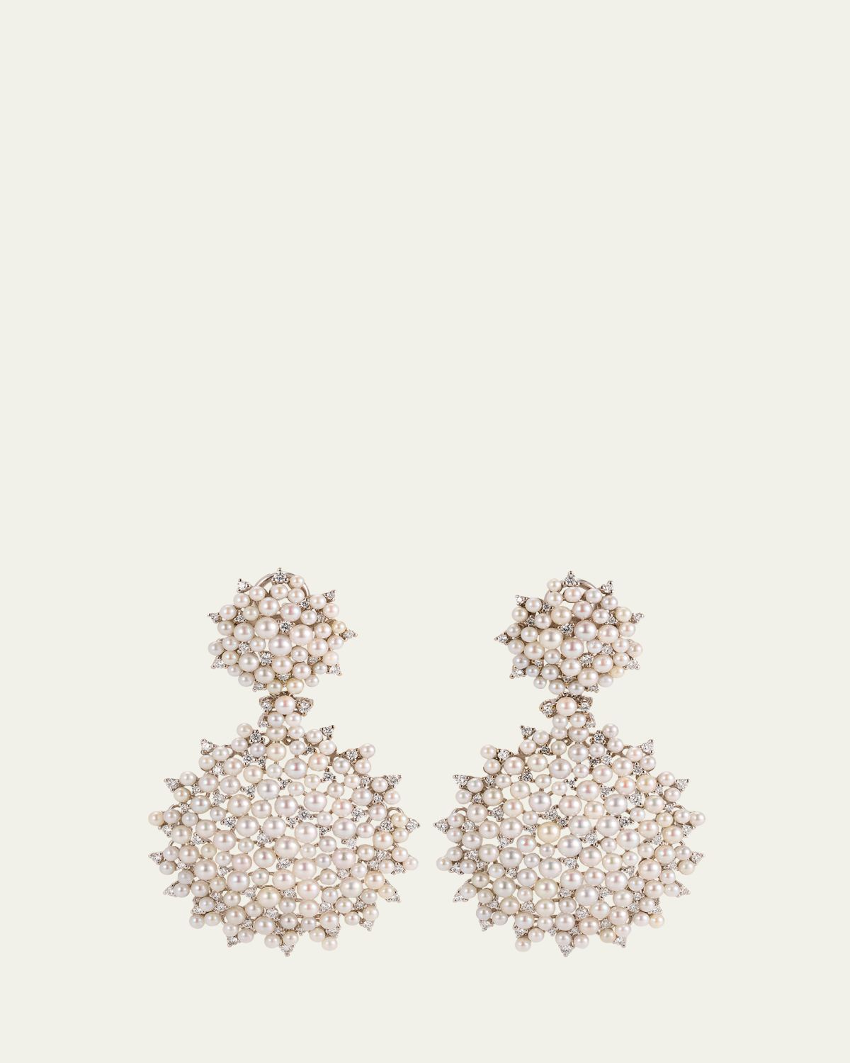 Paul Morelli Lagrange 18K Large Pearl & Diamond Double-Dangle Earrings