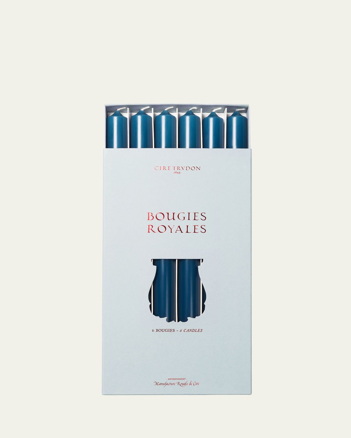 Trudon Royale Taper Candles - Marine Blue, Set of 6