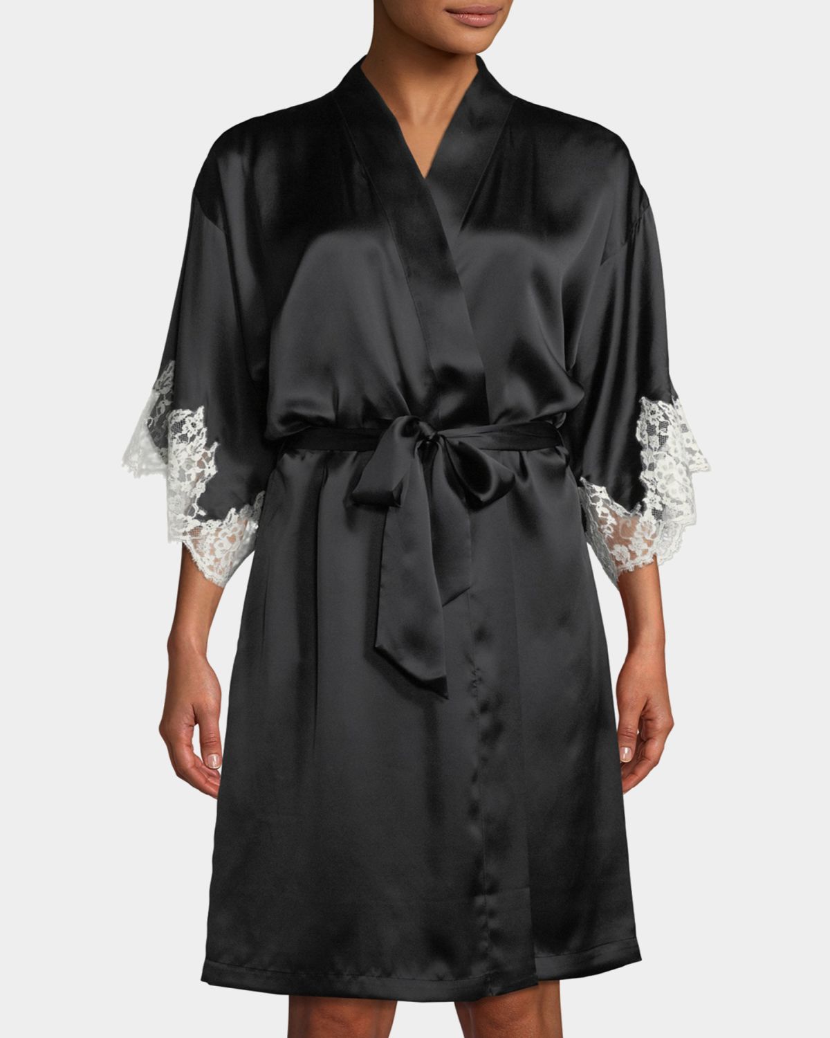 Lise Charmel Splendeur Lace-Trim Silk-Blend Robe