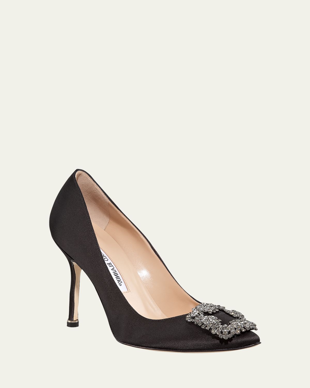 Manolo Blahnik Hangisi 105mm Satin High-Heel Pumps
