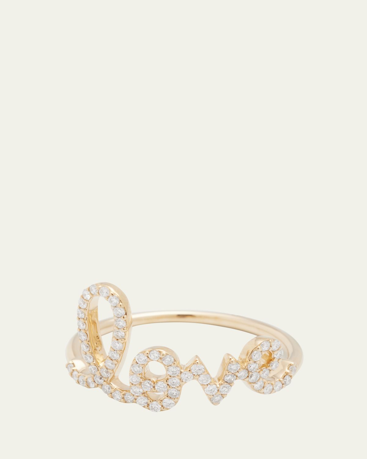 Sydney Evan Large Love 14K Gold Ring with Diamonds