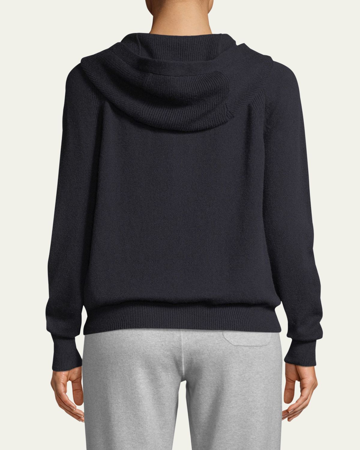 Loro Piana Merano Cashmere Zip-Front Hoodie Sweater | Thumbnail 3