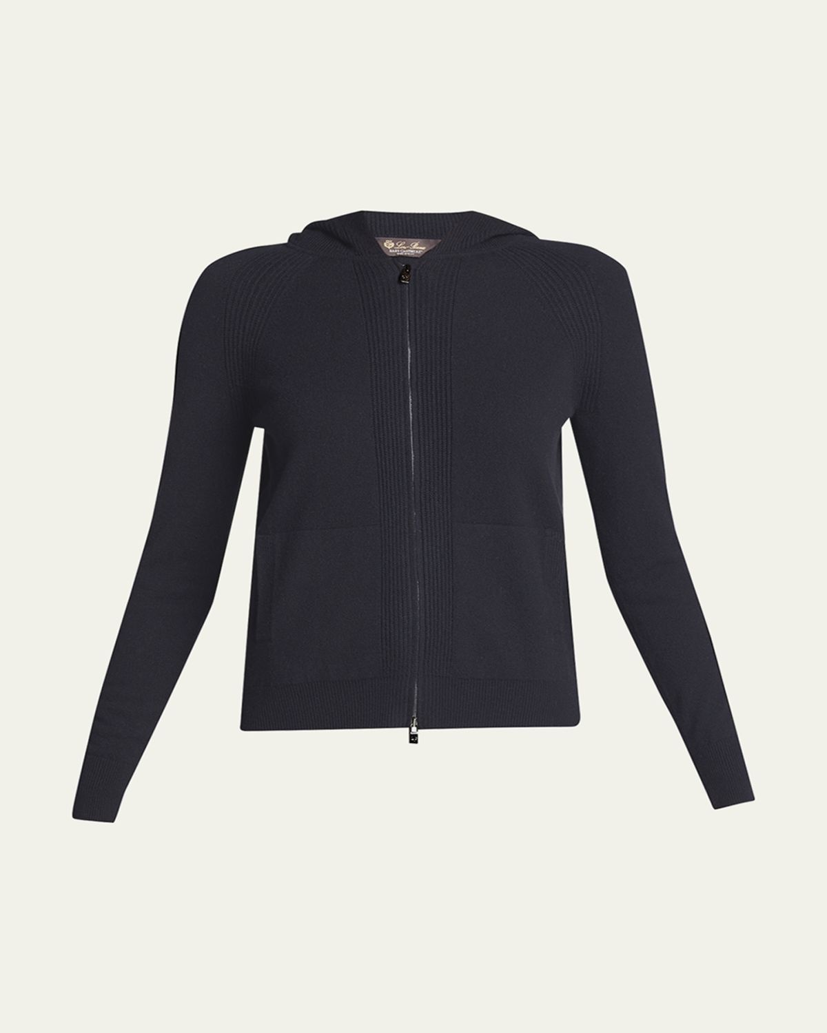 Loro Piana Merano Cashmere Zip-Front Hoodie Sweater