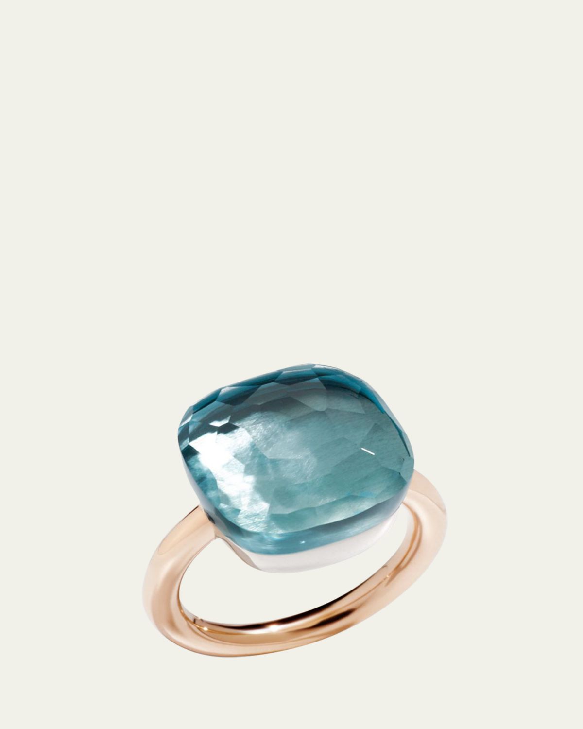 Pomellato Nudo Assolute 18k Gold Blue Topaz Ring