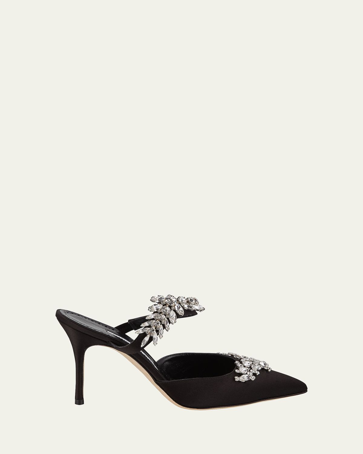 Manolo Blahnik Lurum Crystal-Embellished Mules