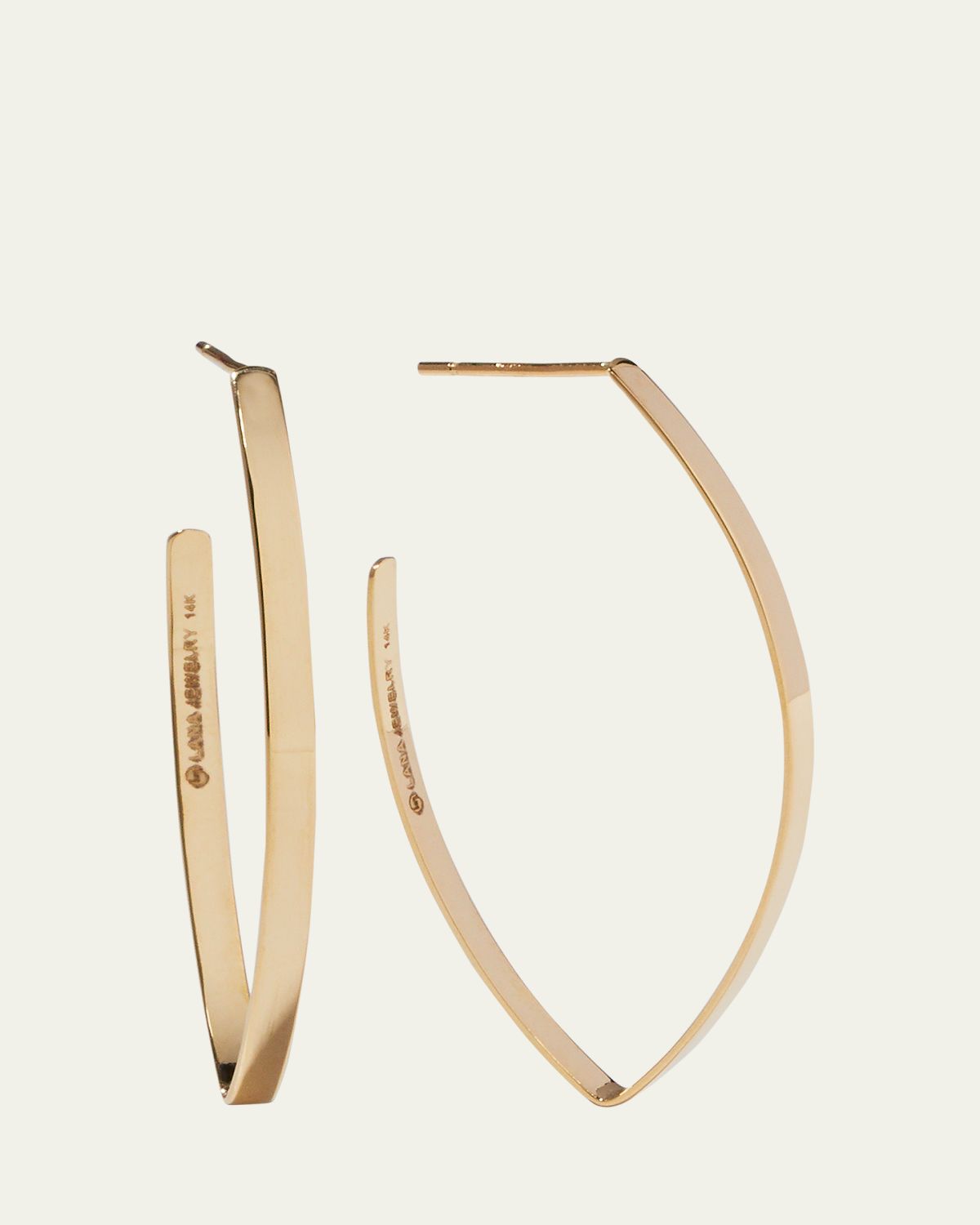 Lana 14K Gold Small Flat Blake Hoop Earrings