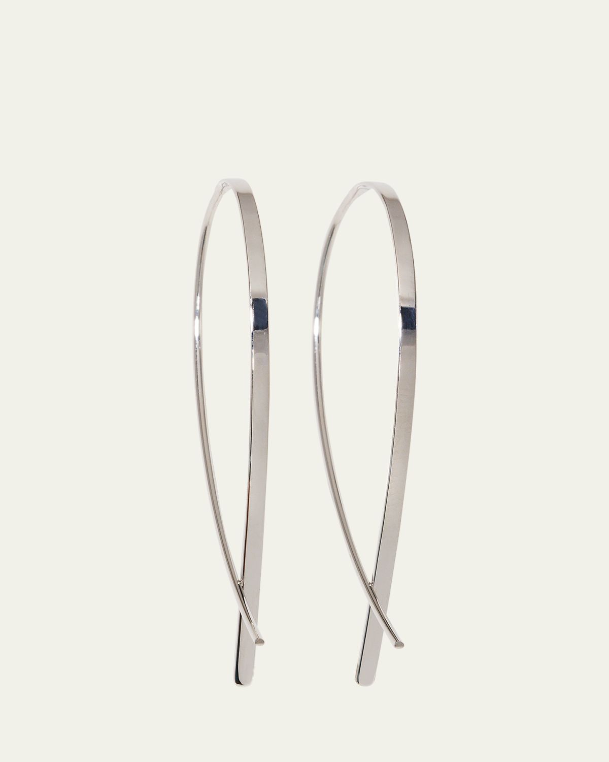 Lana 14K Gold Small Elongated Flat Upside Down Hoops