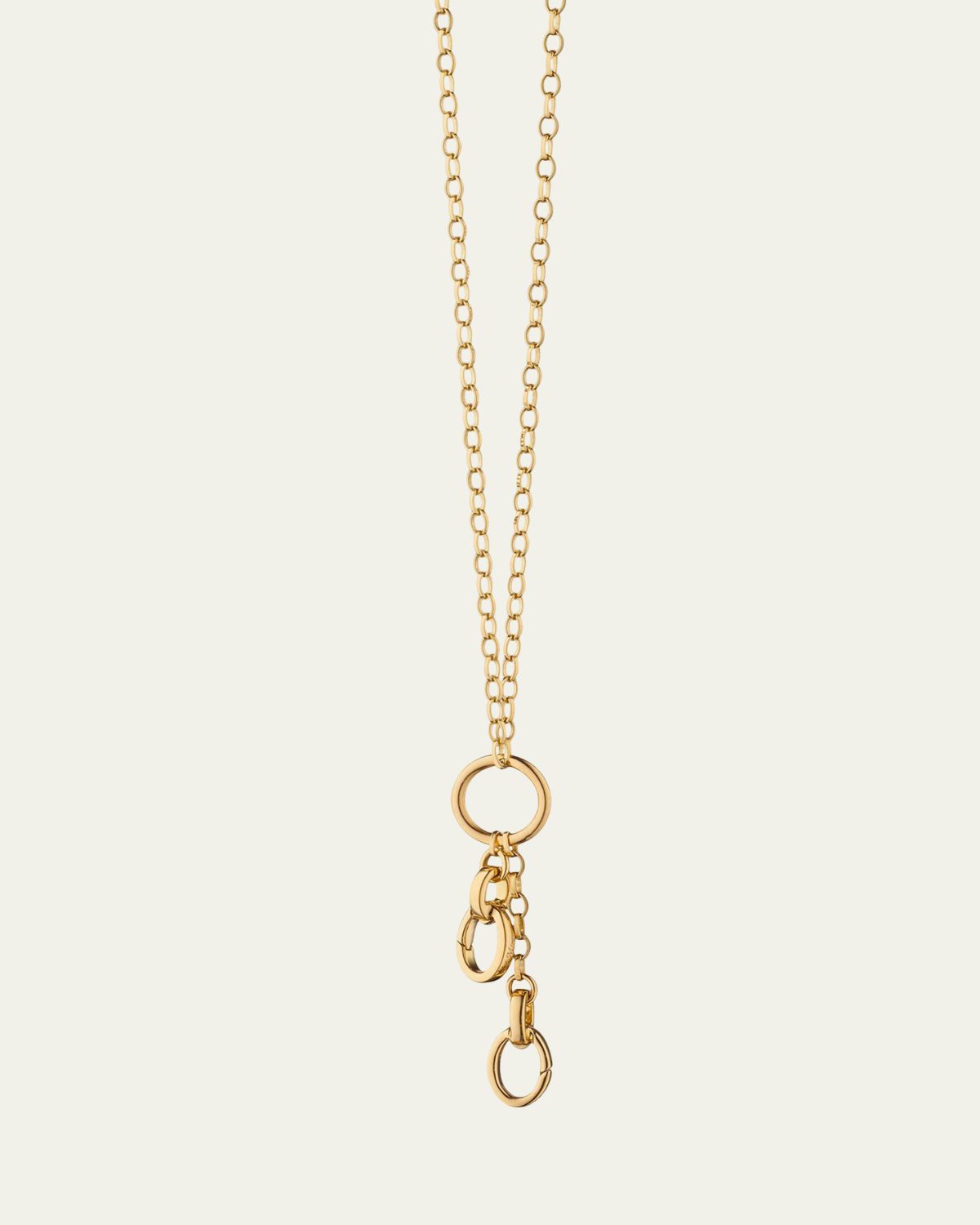 Monica Rich Kosann 18K Gold Belcher Chain Necklace with 3 Enhancers