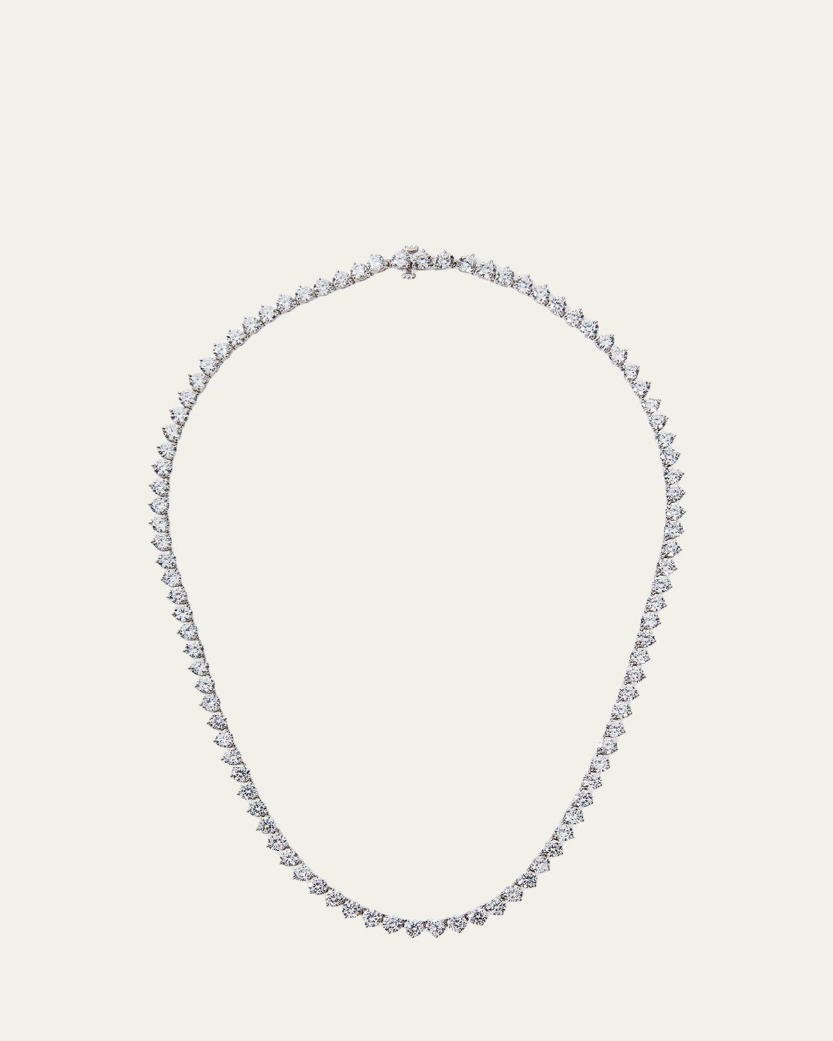 Fantasia by DeSerio 0.25 Carats Per Station Three-Prong CZ Tennis Necklace