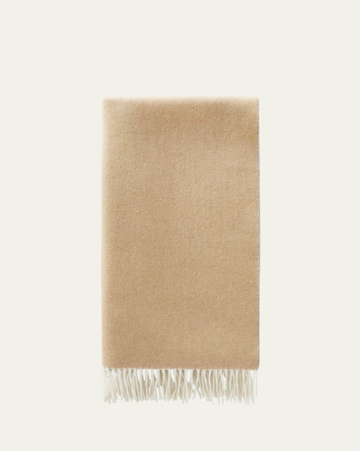 Loro Piana Cashmere Sciarpa Two-Tone Fringe-Trim Scarf | Thumbnail 8